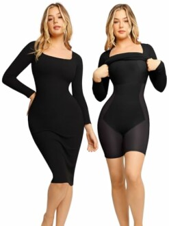 Popilush Shapewear Dress 9 in 1 Bodycon Dress Review 2024 - Must-Have Shapewear Long Sleeve Dress for Women